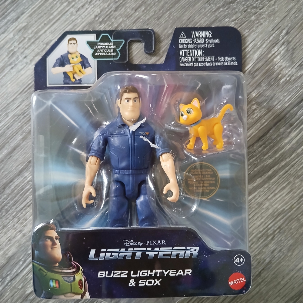 New Disney Mattel Buzz Lightyear & Sox Action Figures